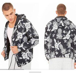 Forever 21 Men's Bomber Jacket Hood Full Zip Pockets   Size Large